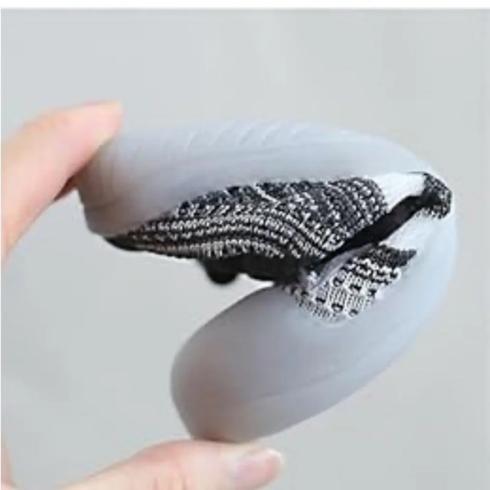 Adidas Baby Walker Shoes Black and White Knit Fabric